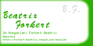 beatrix forkert business card